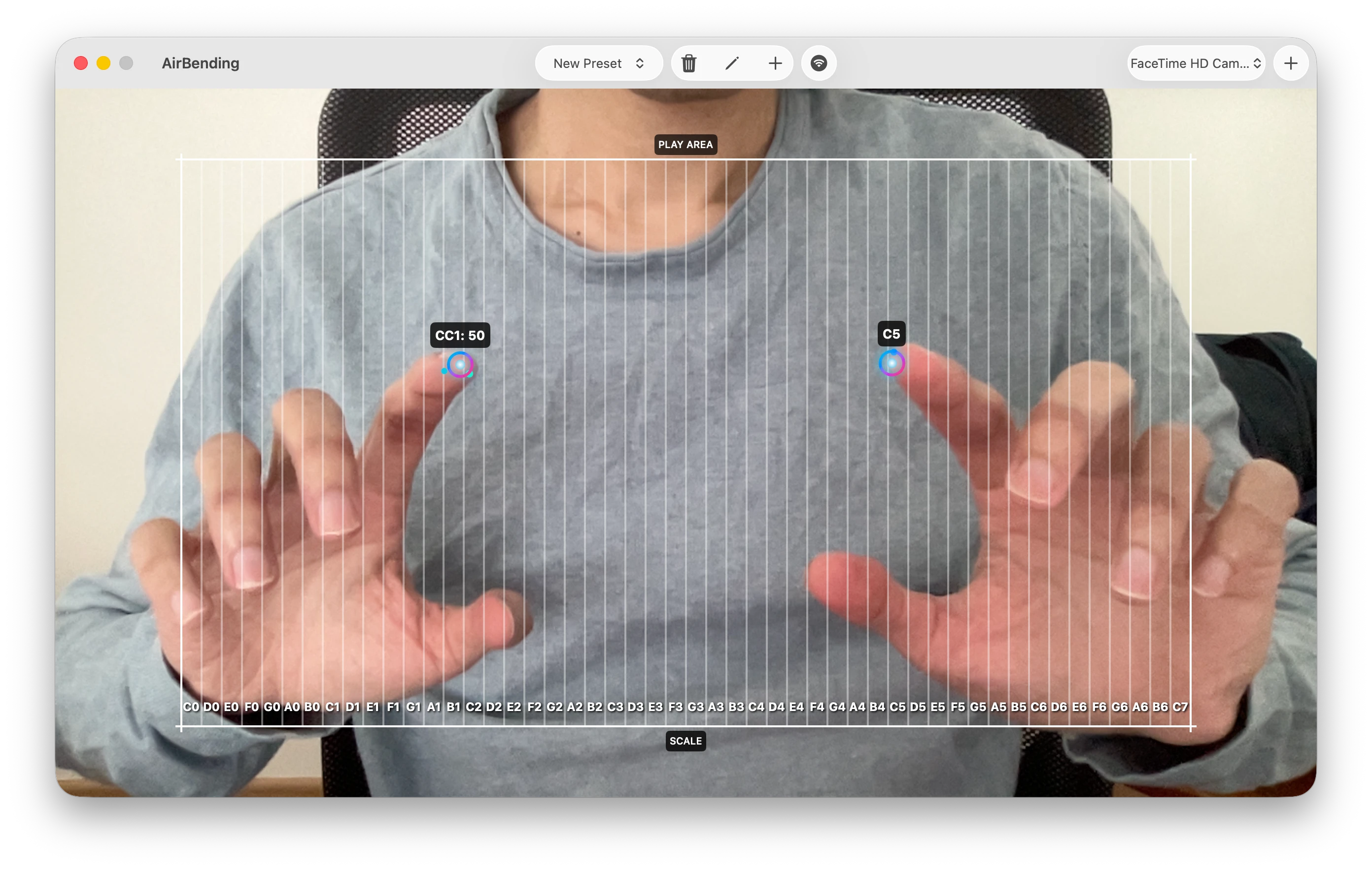 AirBending - Touchless MIDI Controller for macOS